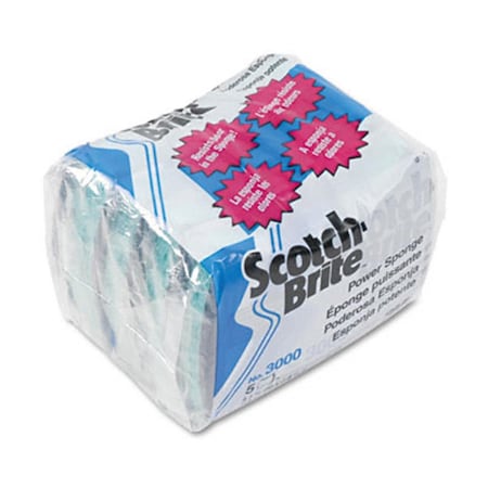 Scotch-Brite Power Sponge- Teal- 2 7/8 x 4 1/2- 5/Pack SC33219